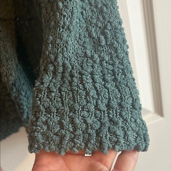 Cozy Aqua Green Textured Women's Sweater - Picture 4 of 13